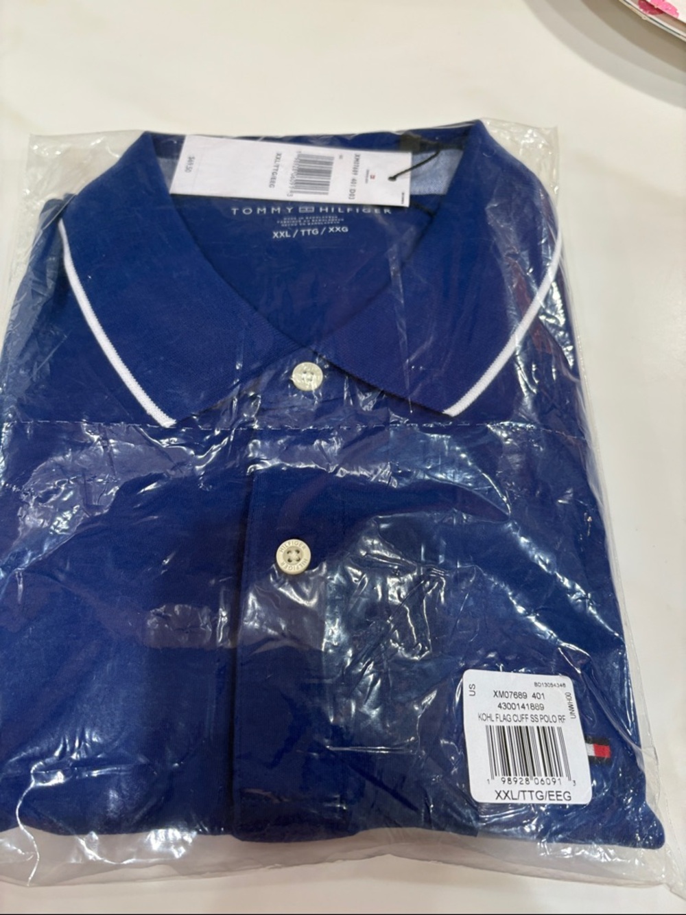 Tommy Hilfiger Men's Royal Blue Polo with White